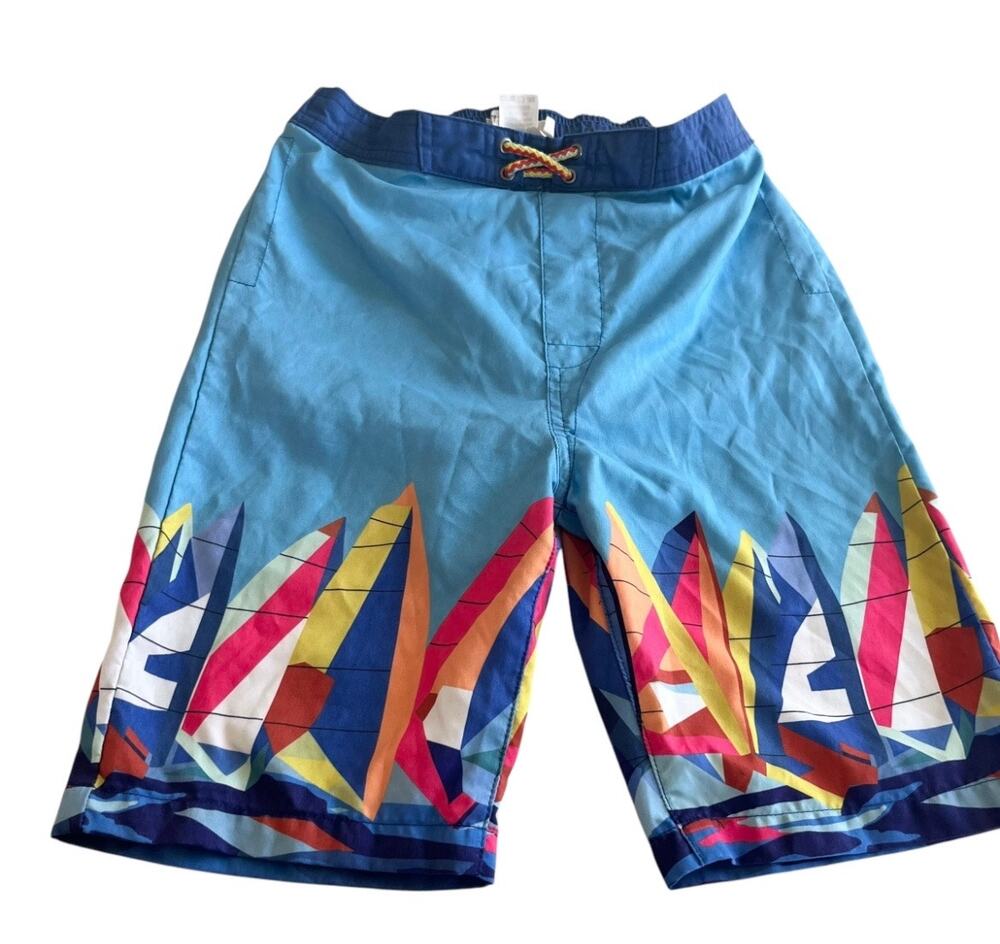 Appaman Sailboats Regatta Print Swim Trunks Boys Size 10 Colorful Beach Swim